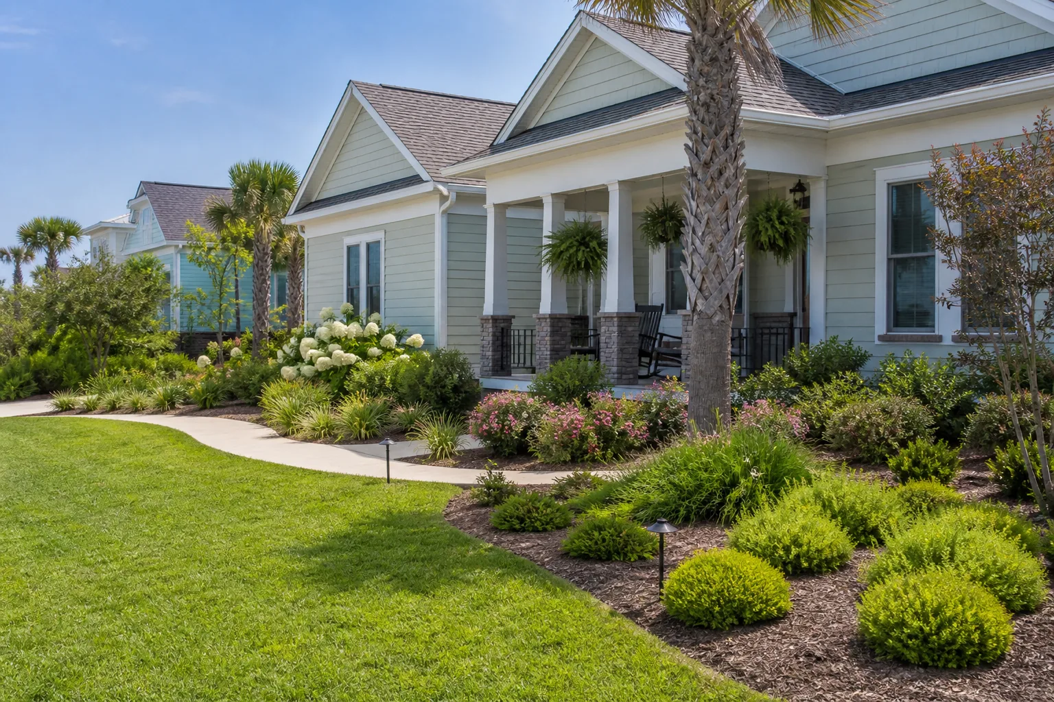 Landscaped garden and walkway